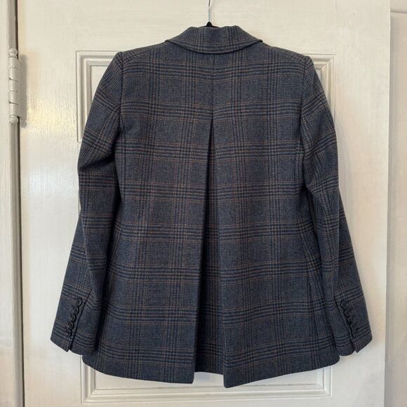 Veronica Beard Yareli Navy Blue Plaid Blazer Dickey Jacket - Picture 5 of 11
